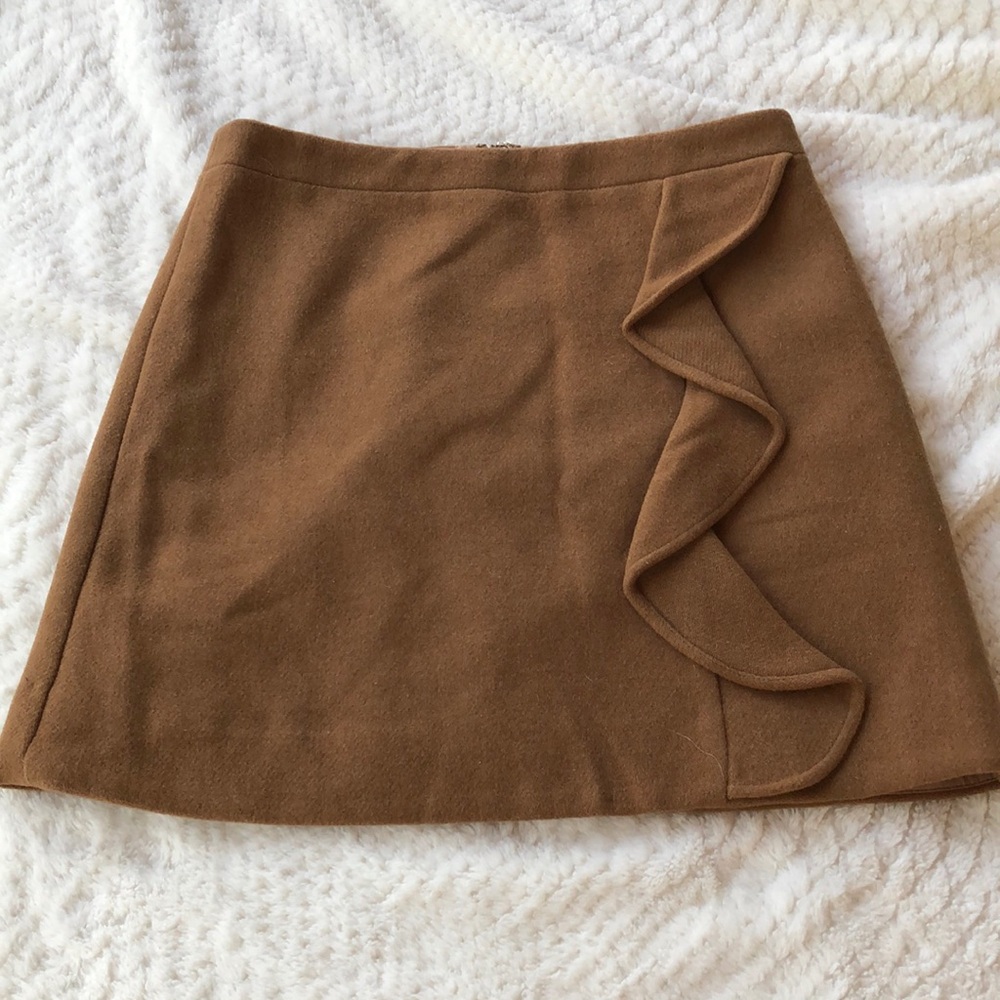 J Crew Mercantile Brown Wool Skirt